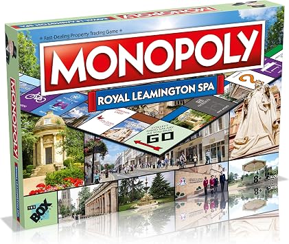 Winning Moves Royal Leamington Spa Monopoly Board Game, Tour around the board, buy, sell and trade your way to success, makes a great gift for ages 8 plus