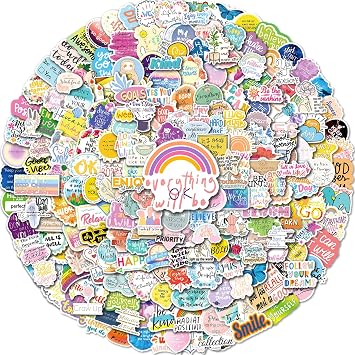 Inspirational Quote Stickers, 400Pcs Motivational Waterproof Sticker for Water Bottles Laptop Book Skateboard Phone, Positive Affirmation Decals for Teens Students Teachers Women