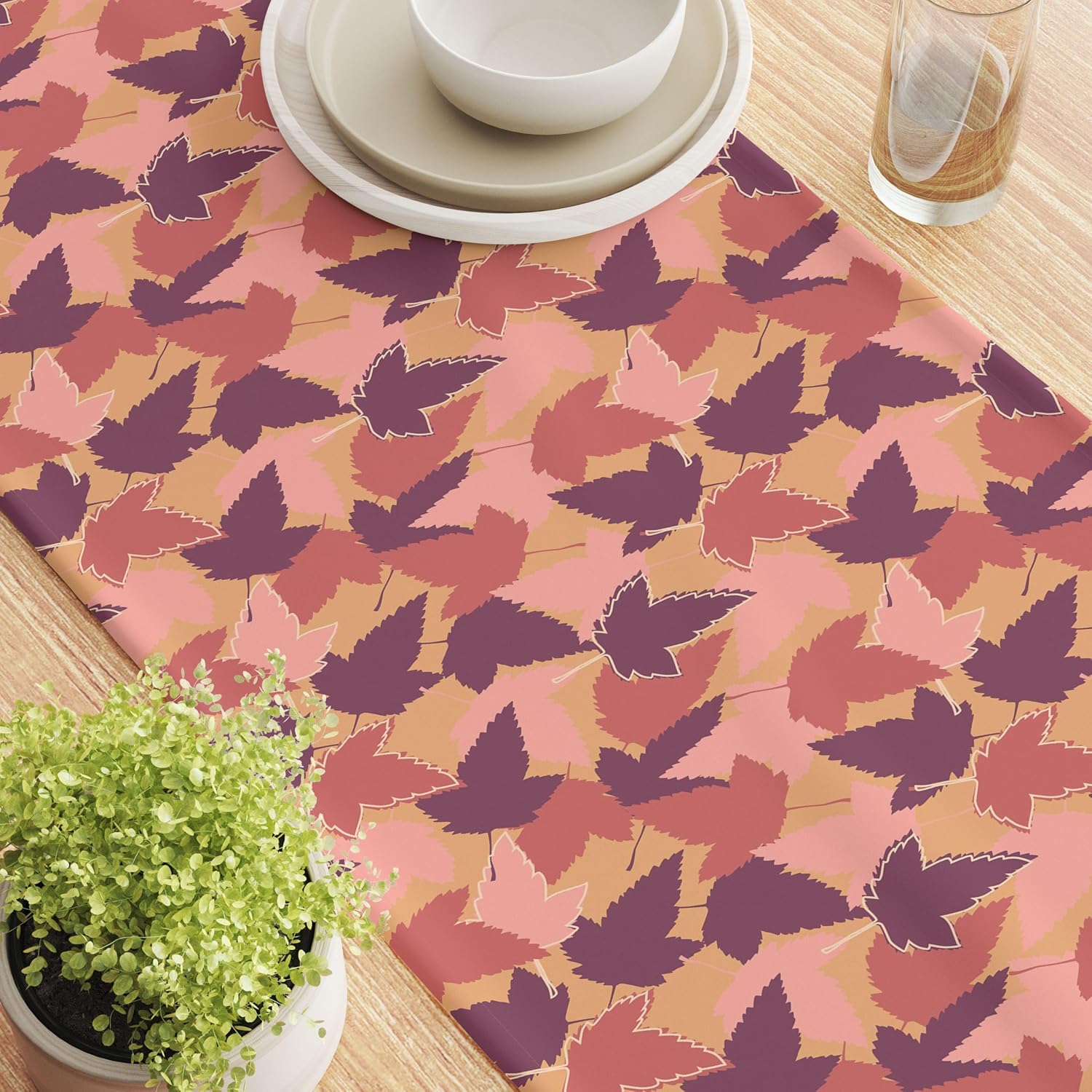 Fabric Textile Products, Inc. Table Runner, 100% Cotton, 16x90, Fall Season Maple Leaves