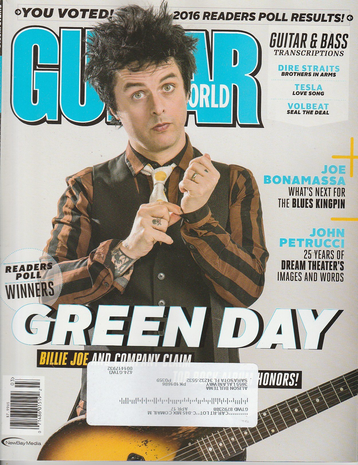 Guitar World Magazine March 2017 Green Day- Billie Joe