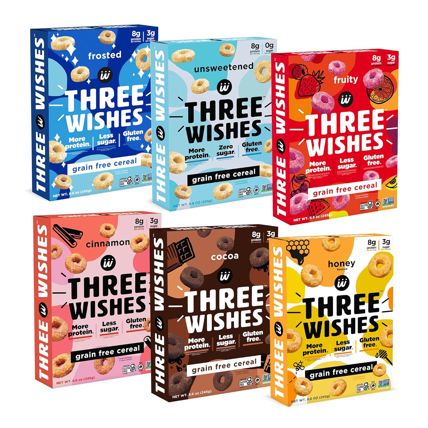 Buy Protein and GlutenFree Breakfast Cereal by Three Wishes Variety