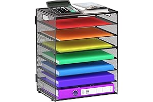 Elite Mesh Metal 8-Tier Paper Organizer with Handles