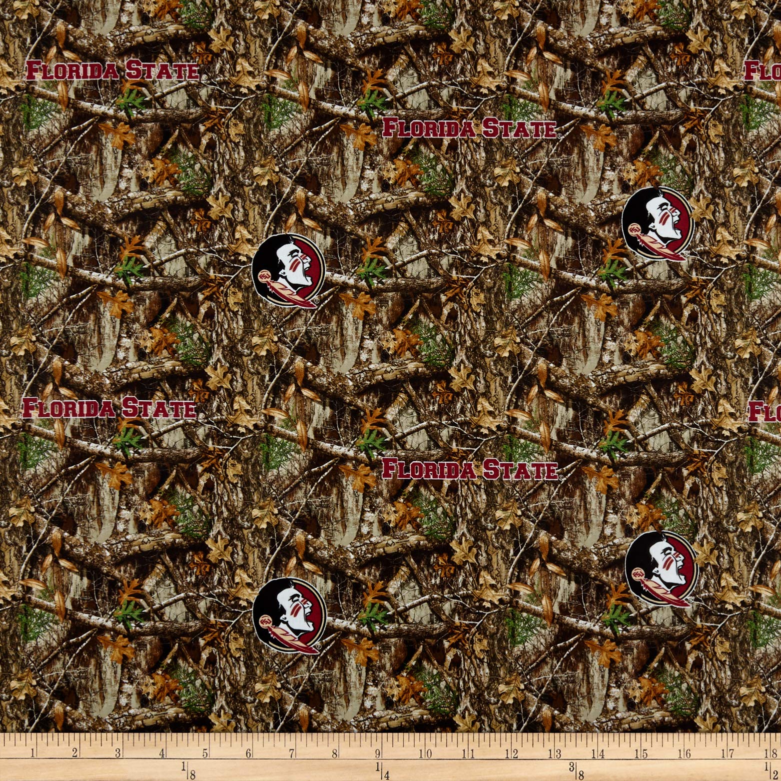 SYKEL ENTERPRISES NCAA Florida State Collegiate Realtree Quilt Fabric