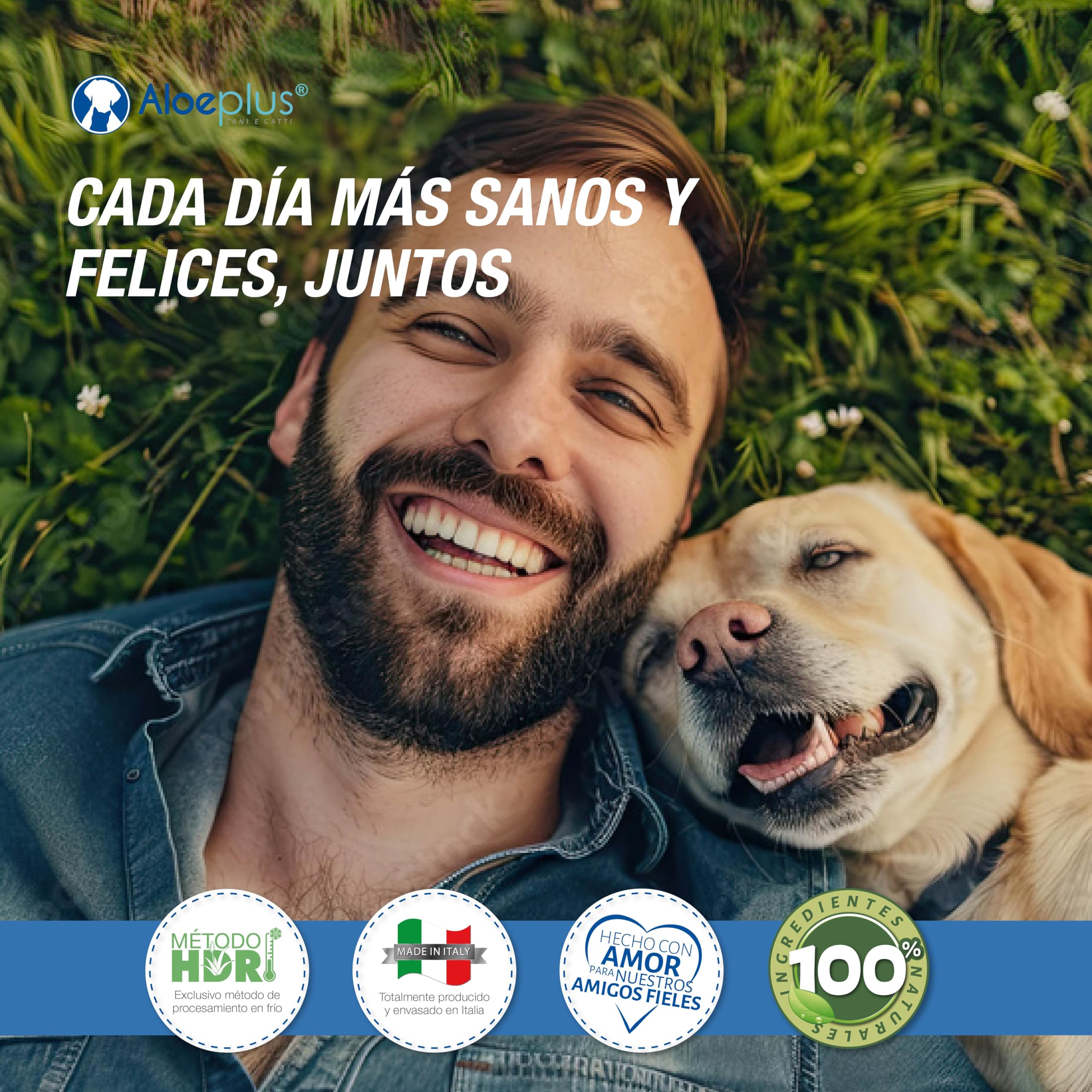 Aloeplus Suplementos cápsula para Perros 11+ kg. - Suplemento Natural a Base de Aloe arborescens - Estimula el Sistema inmunológico - para el Bienestar de los Perros de 11 kg en adelante