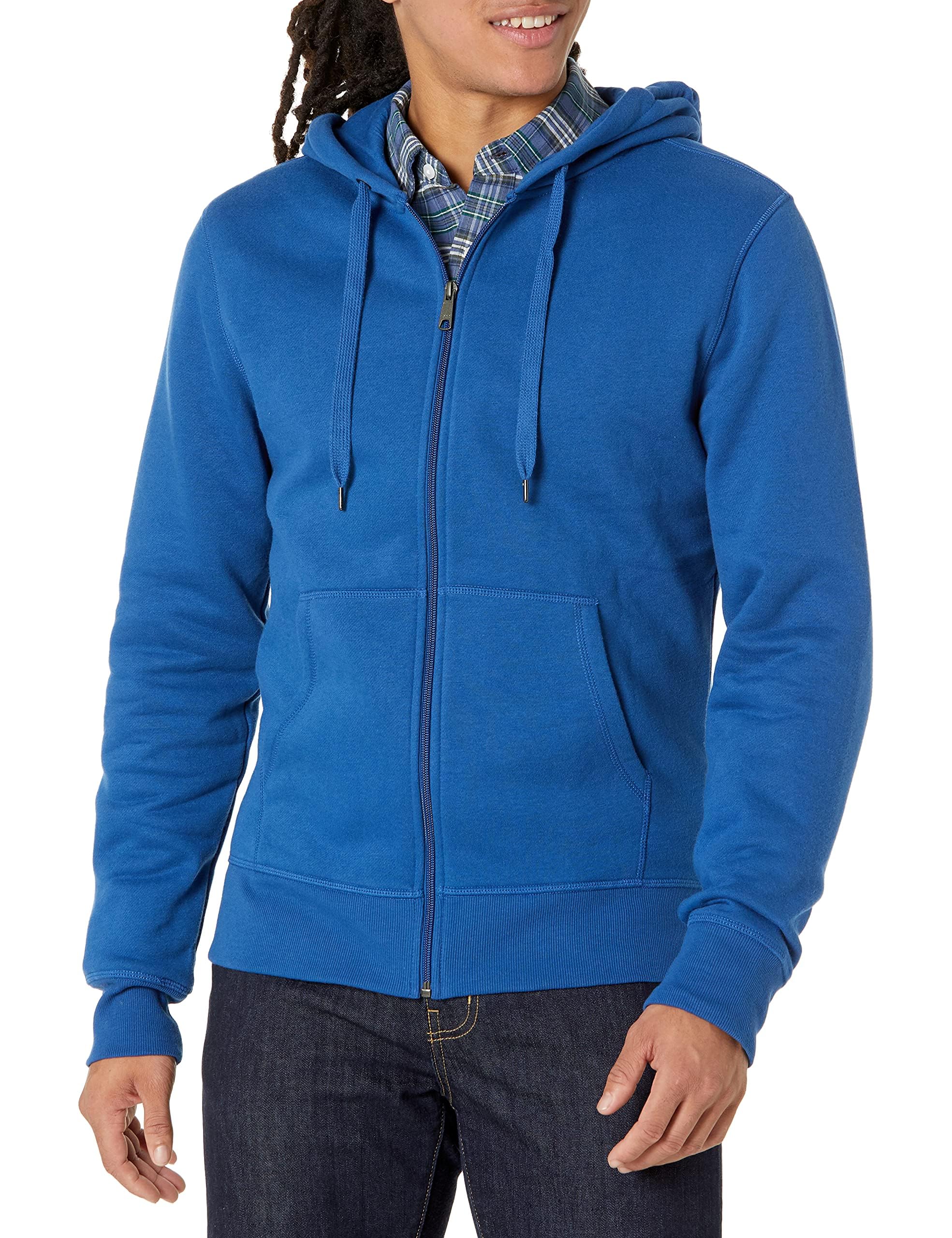 Amazon Essentials Herren Fleece-Kapuzenpulli mit durchgehendem Reißverschluss (erhältlich in den Größen Big & Tall)