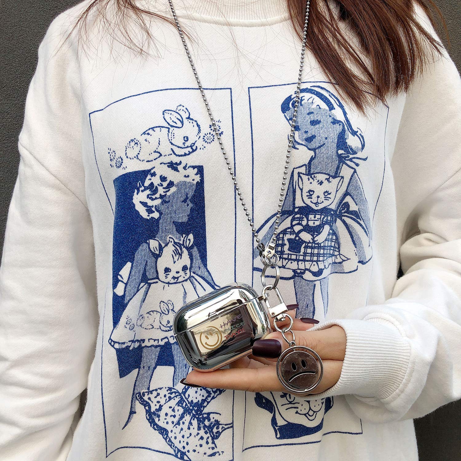 YohokGo Compatible with Airpod Pro Case, Cute Airpods Accessories Protective Cover Case Portable & Shockproof for Women with Keychain Compatible with Airpods Pro Charging Case 2019