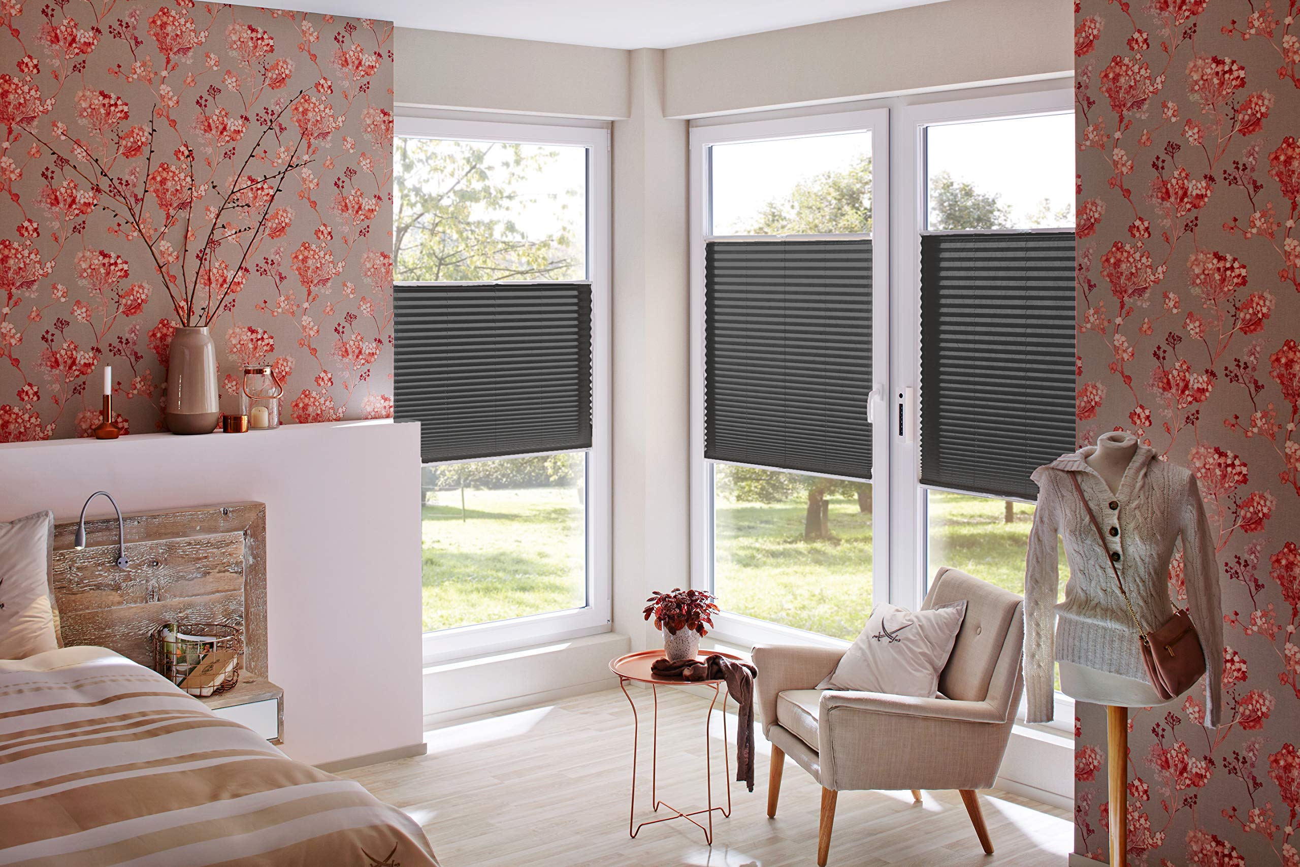 Sunlines Crush - Tenda Plissettata, 110 x 140 cm, Peso, Grigio
