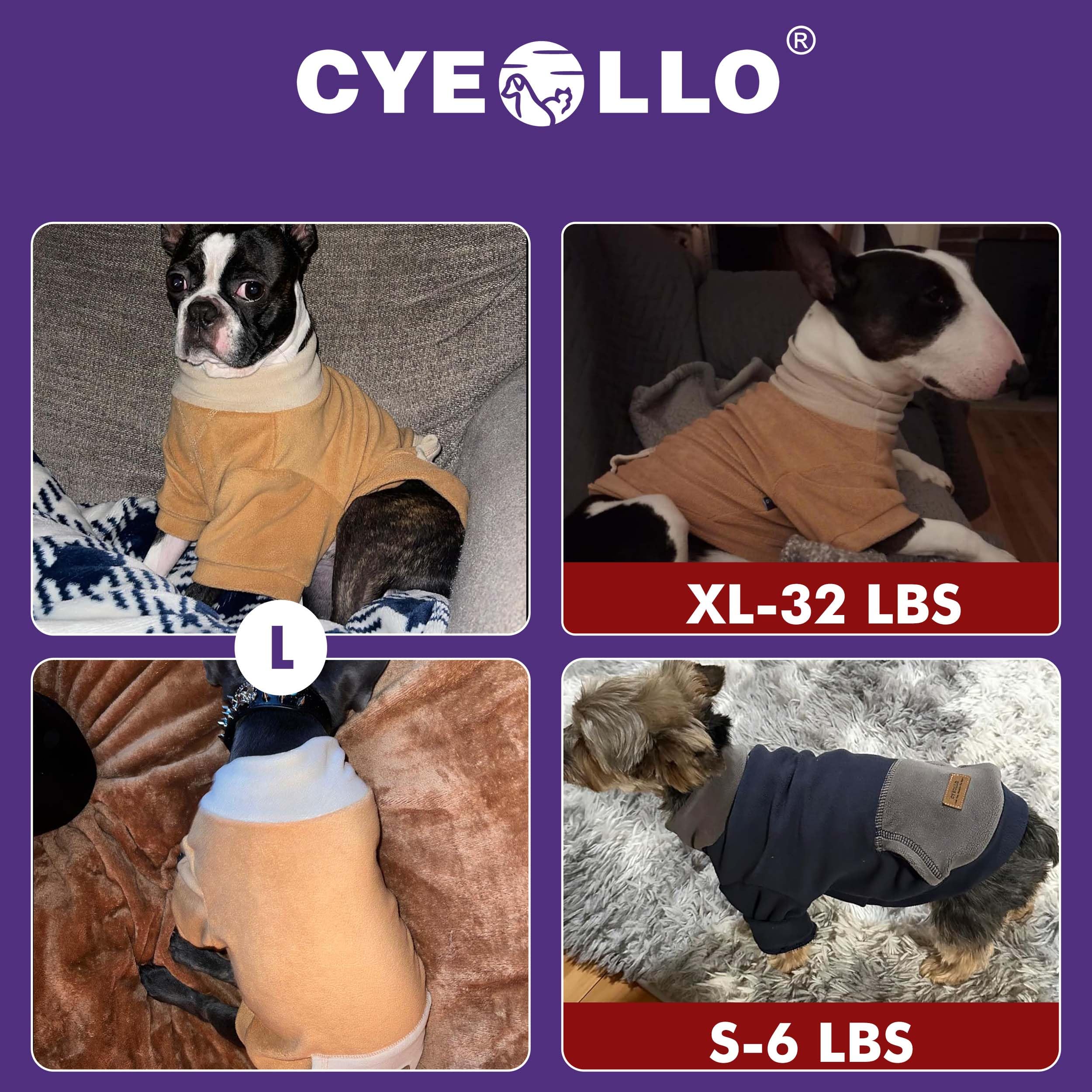 cyeollo Paquete de 2 suéteres para perros pequeños, suéter de invierno suave de cuello alto para perros pequeños, machos y hembras, sudadera cálida para perros, ropa elástica y cómoda para mascotas,