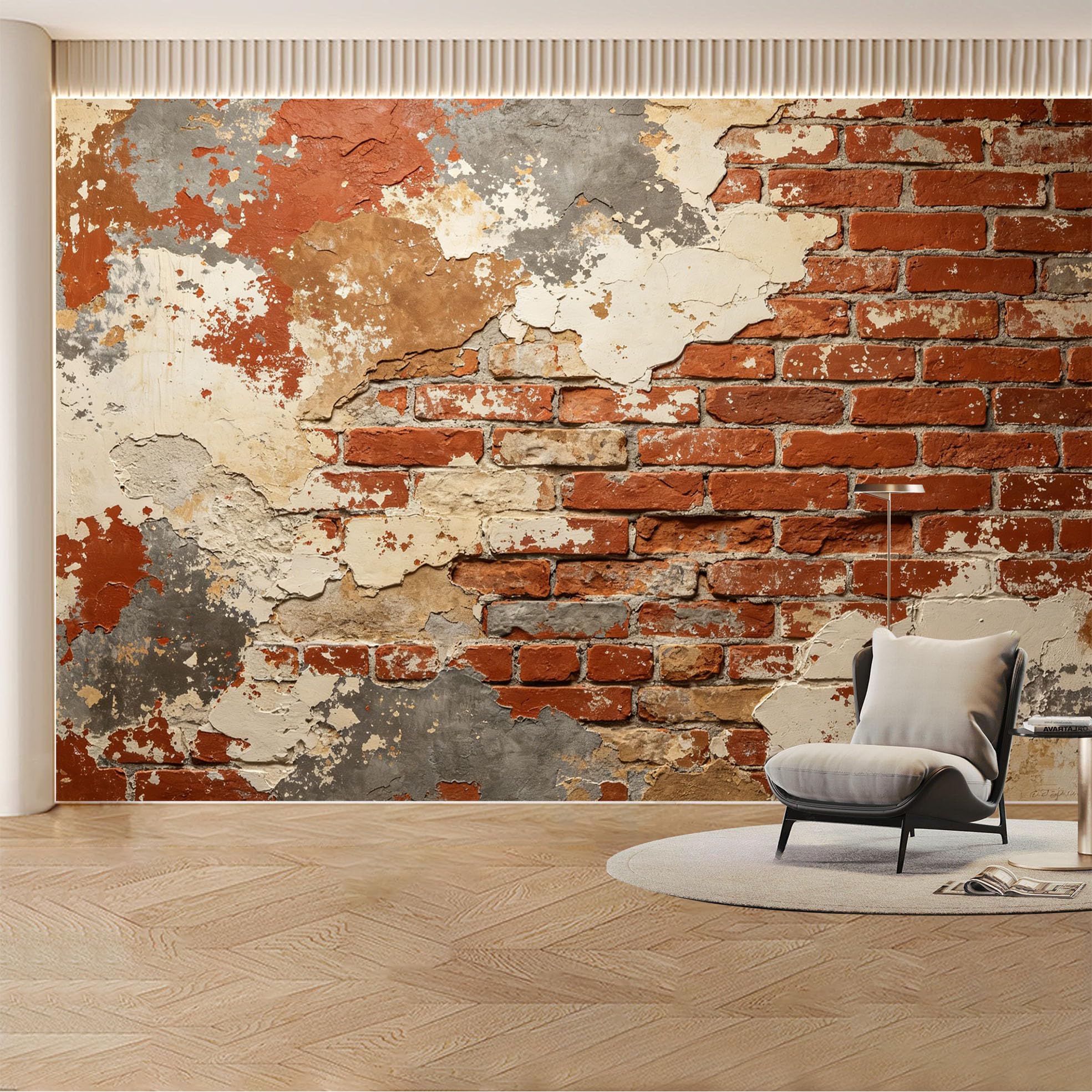 Custom Wall Mural Wallpaper Exposed Brick Wall Rustic Texture Removable SelfAdhesive Large Photo for Living Room， Bedroom， Office
