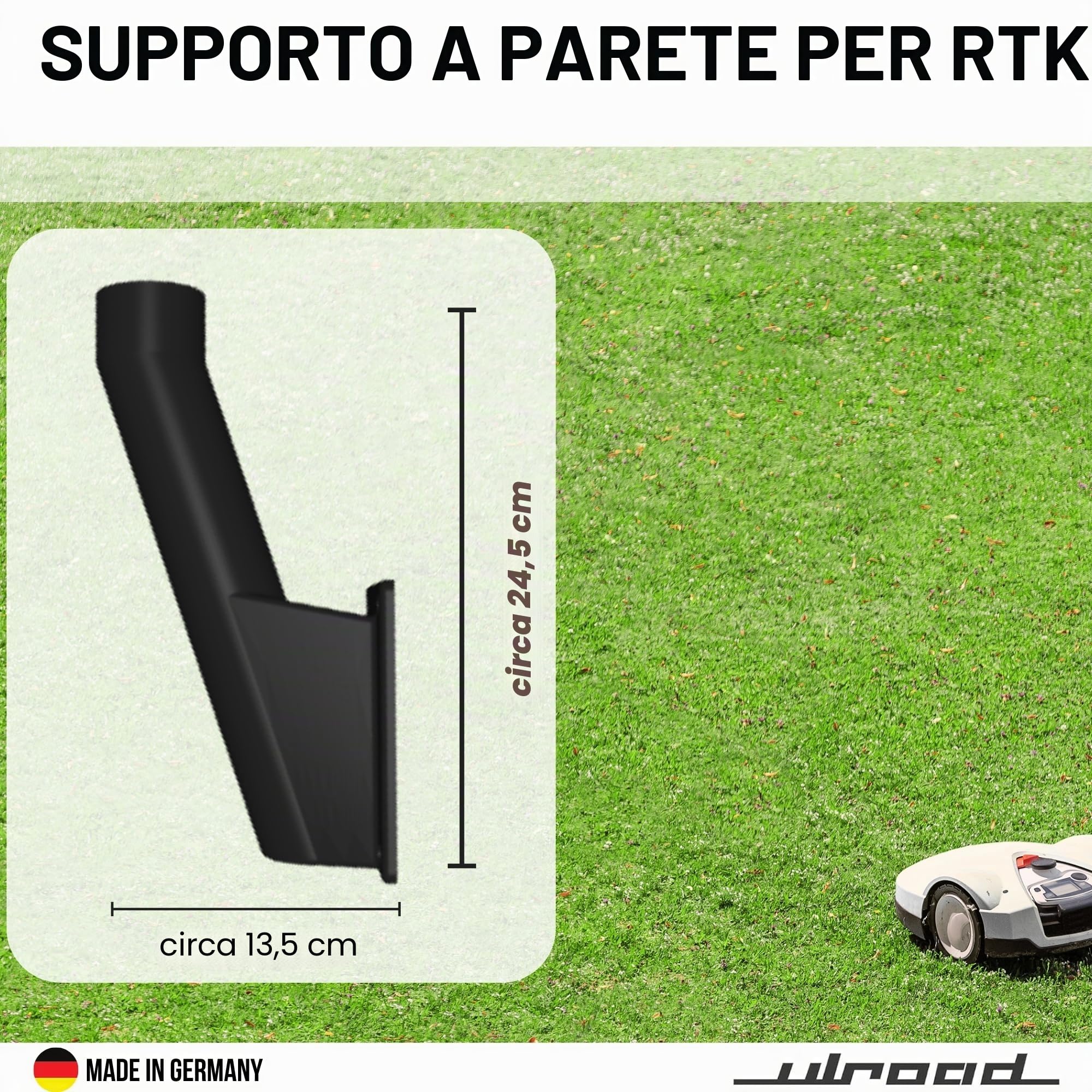 Supporto da Parete per Antenna RTK, Compatibile con Robot Tosaerba Mammotion Luba, Nero