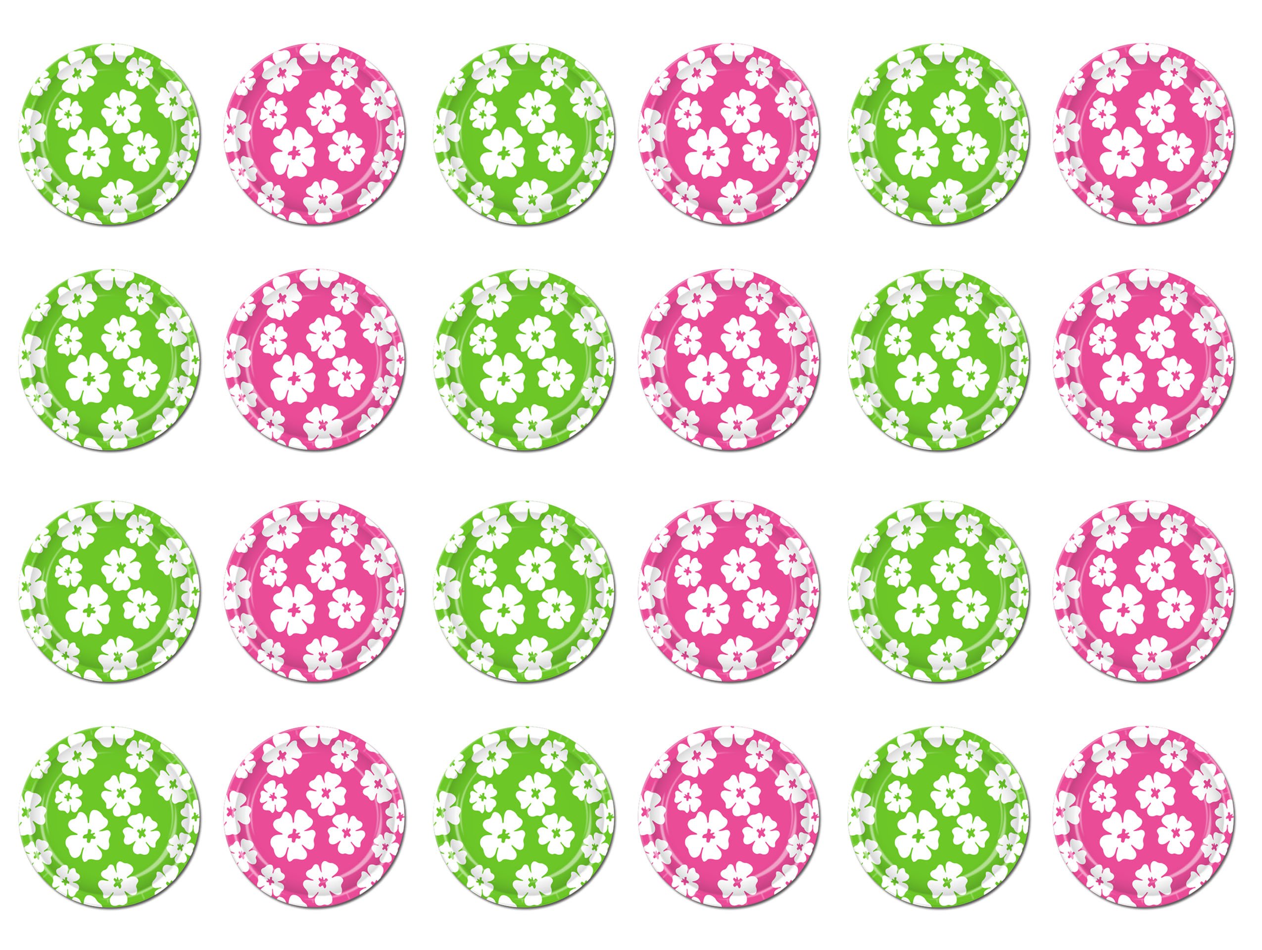 Assiettes Hibiscus Beistle lot de 24 pieces multicolores pour decoration de table de buffet