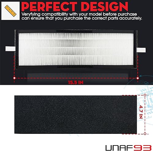 Miniatura 8 de 2 juegos de filtro HEPA T500 y prefiltro de carbono que sustituye al filtro TF-60TF60-MP TF60 compatible con el purificador de aire de torre Alen