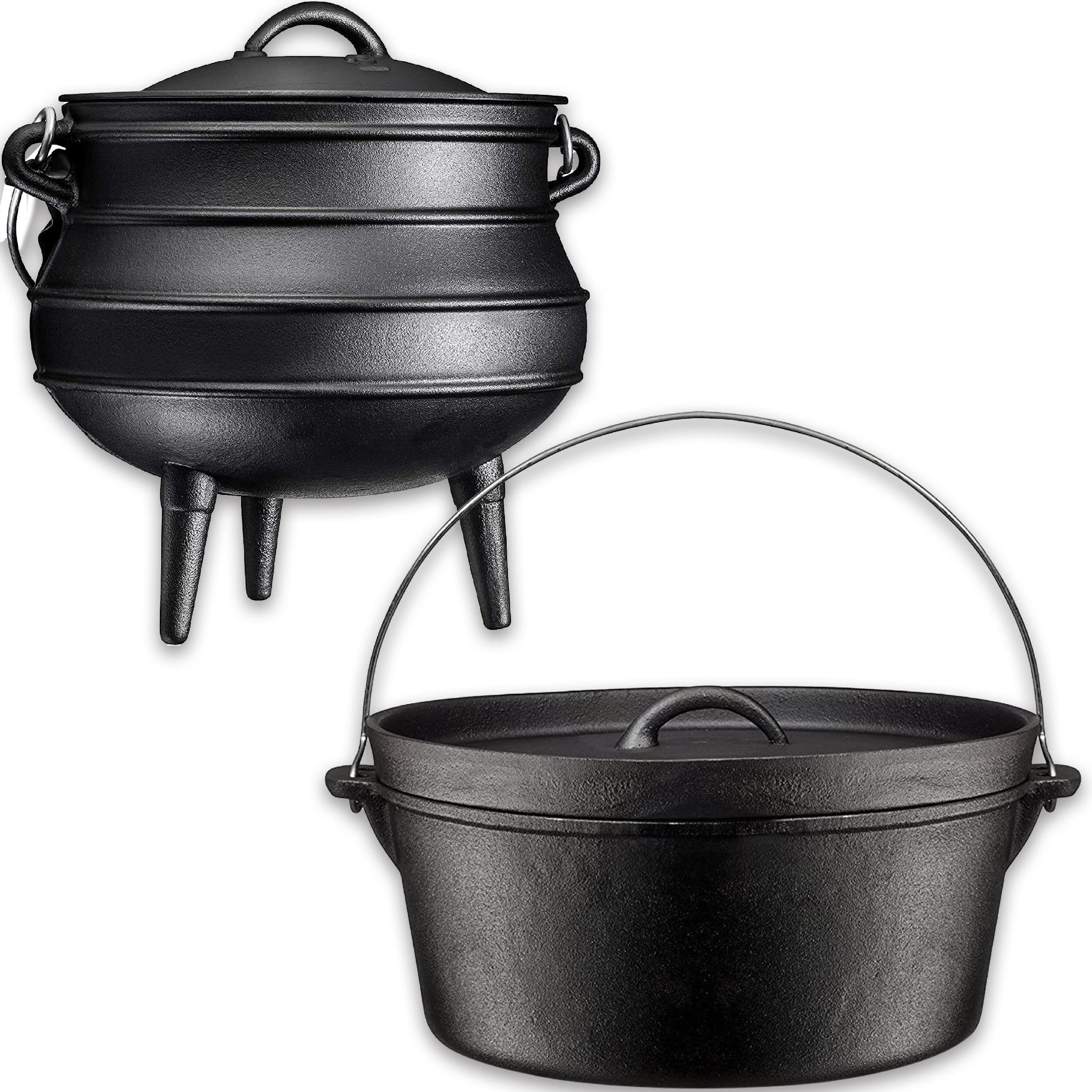 Buy Bruntmor PreSeasoned Cast Iron Dutch Oven with Flanged Lid Iron
