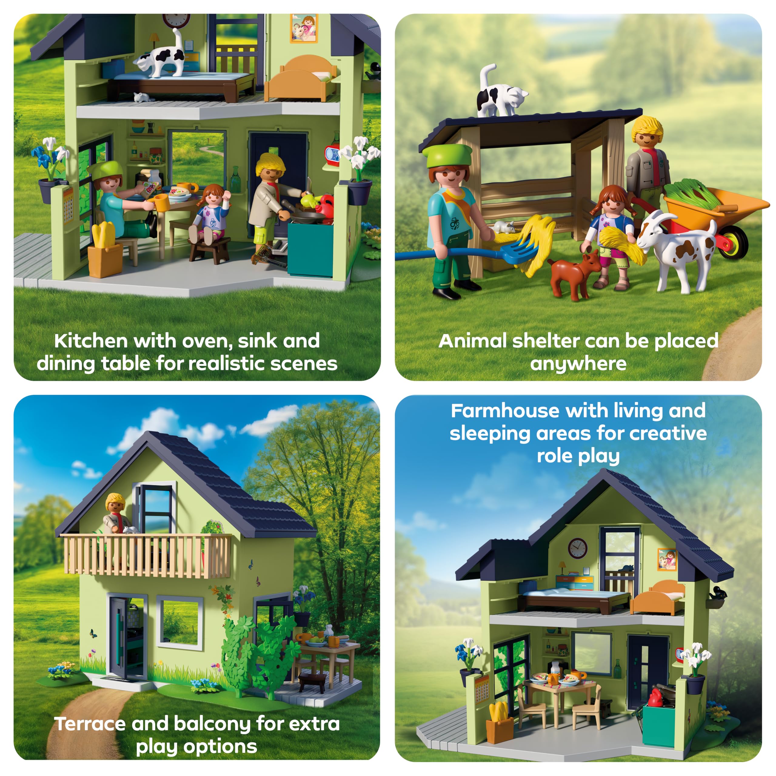 Playmobil | Country | Maison de Ferme | Maison d’Habitation avec Balcon, Cuisine, Lits, Animaux et Nombreux Accessoires | pour Les Enfants à partir de 4 Ans | 72162