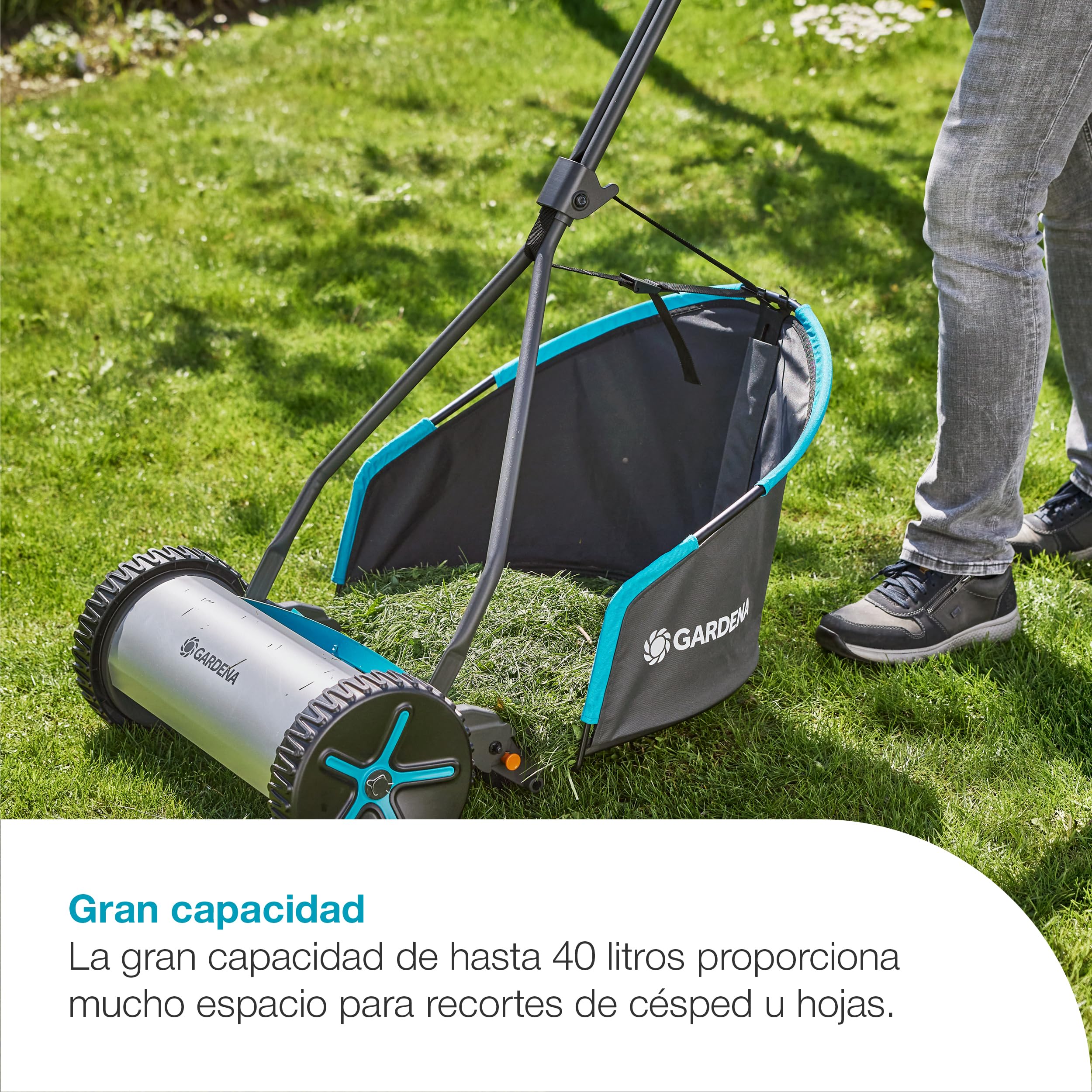 GARDENA GrasopvanGBak Segadoras de jaulas: Se Puede Utilizar como Pala, Almacenamiento Que Ahorra Espacio, Capacidad de 49 litros, diseño Compatible, fácil de vaciar (11770-20)