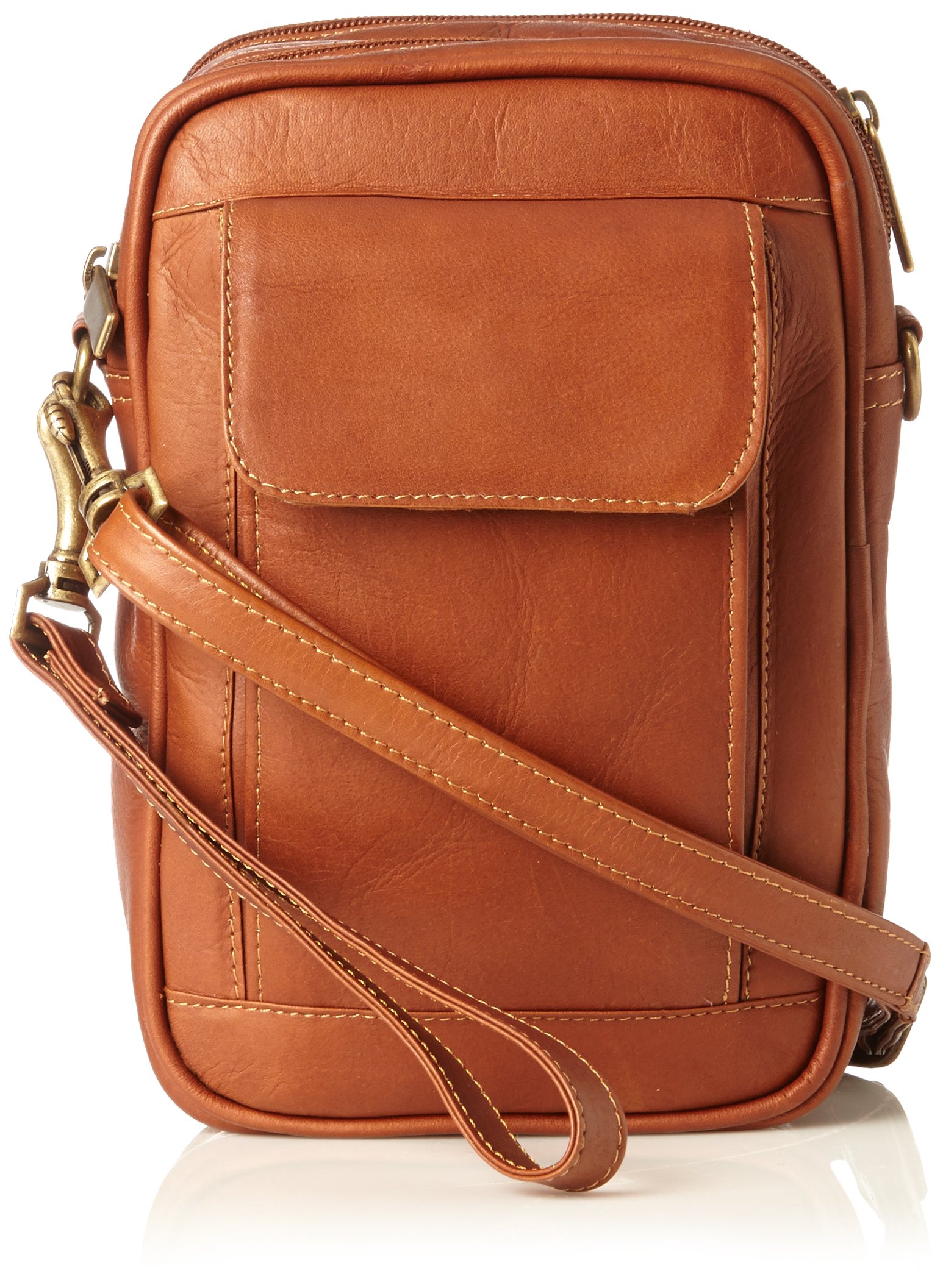 David King & Co. Male Bag with Organizer Inside, Brown, 9 x 6 x 3.5, Male Bag W/ Organizer Inside