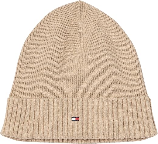 Tommy Hilfiger Men's Knitted Hat Flag Cotton Beanie with Cashmere