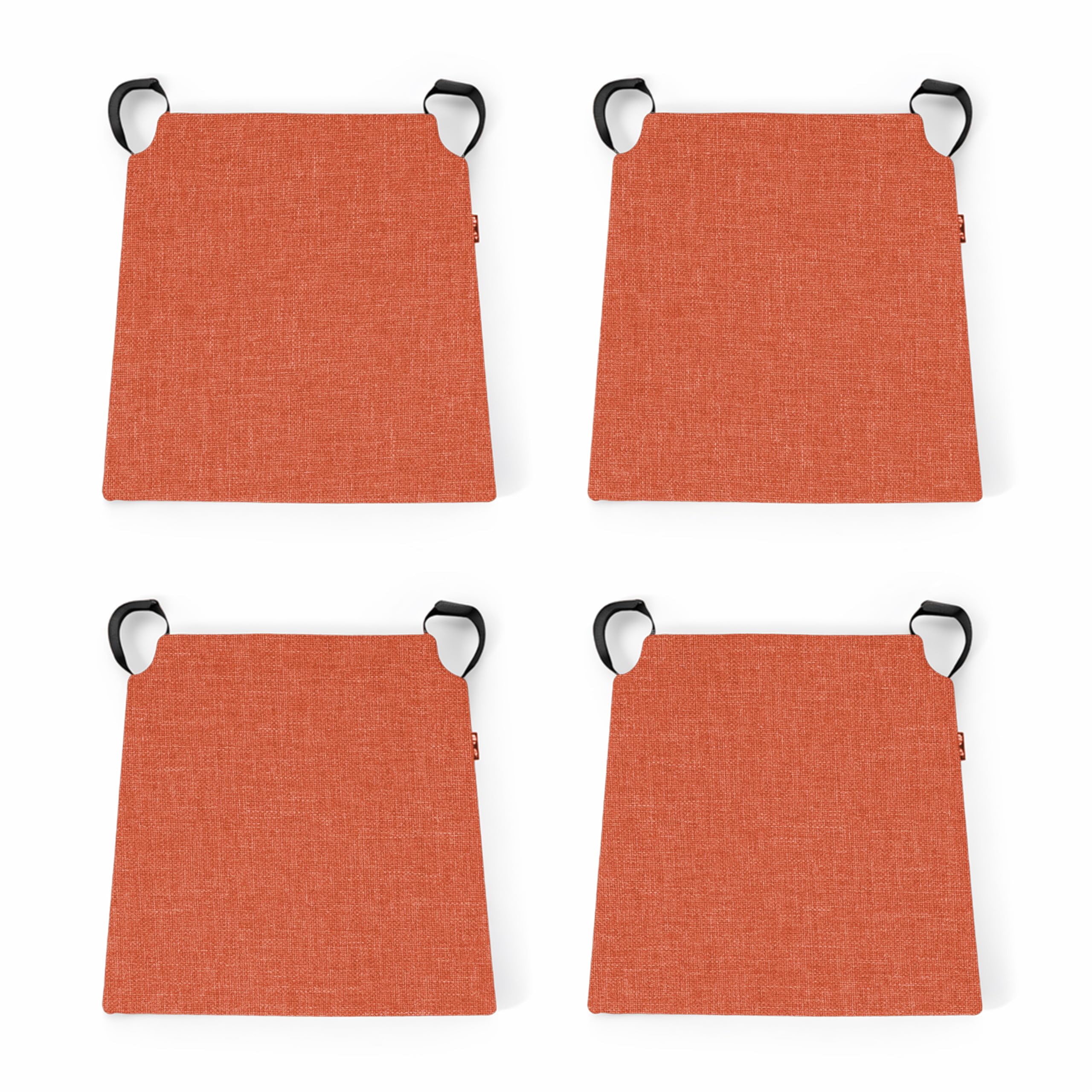 POKAR Set of 4 Chair Cushions with Velcro Straps 41x35x40 cm (5 cm Thick) | Trapezoid Seat Pads for Kitchen, Dining, Patio Chairs | Foam Chair Pads Indoor Outdoor | OEKO-TEX | Made in EU | Orange โ image 1