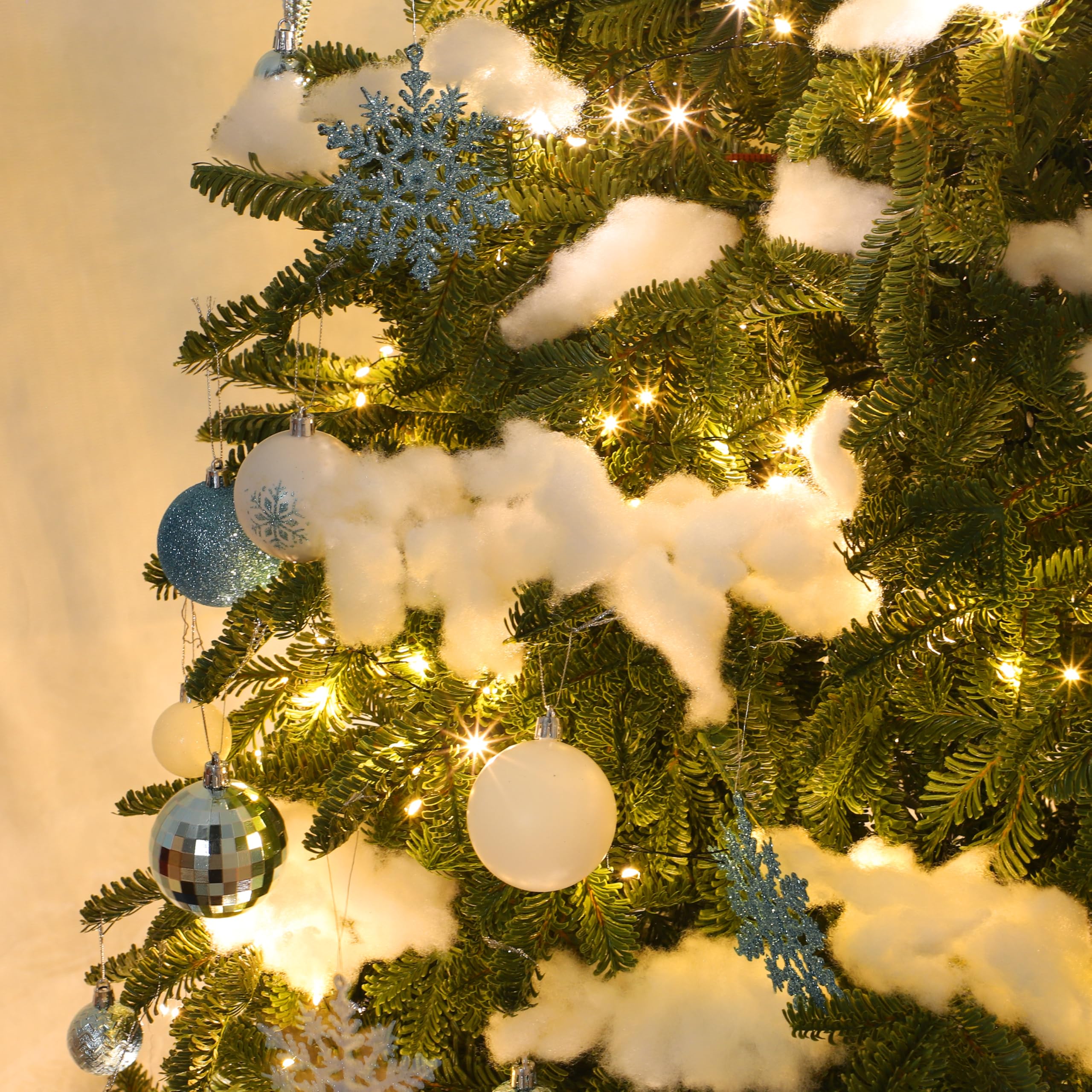 JOYIN 900g Kunstschnee Watte Weiß, Dekoschnee Decke Wolken Bastelwatte, Künstlicher Schnee für Weihnachtsdorf Krippen Winter Deko