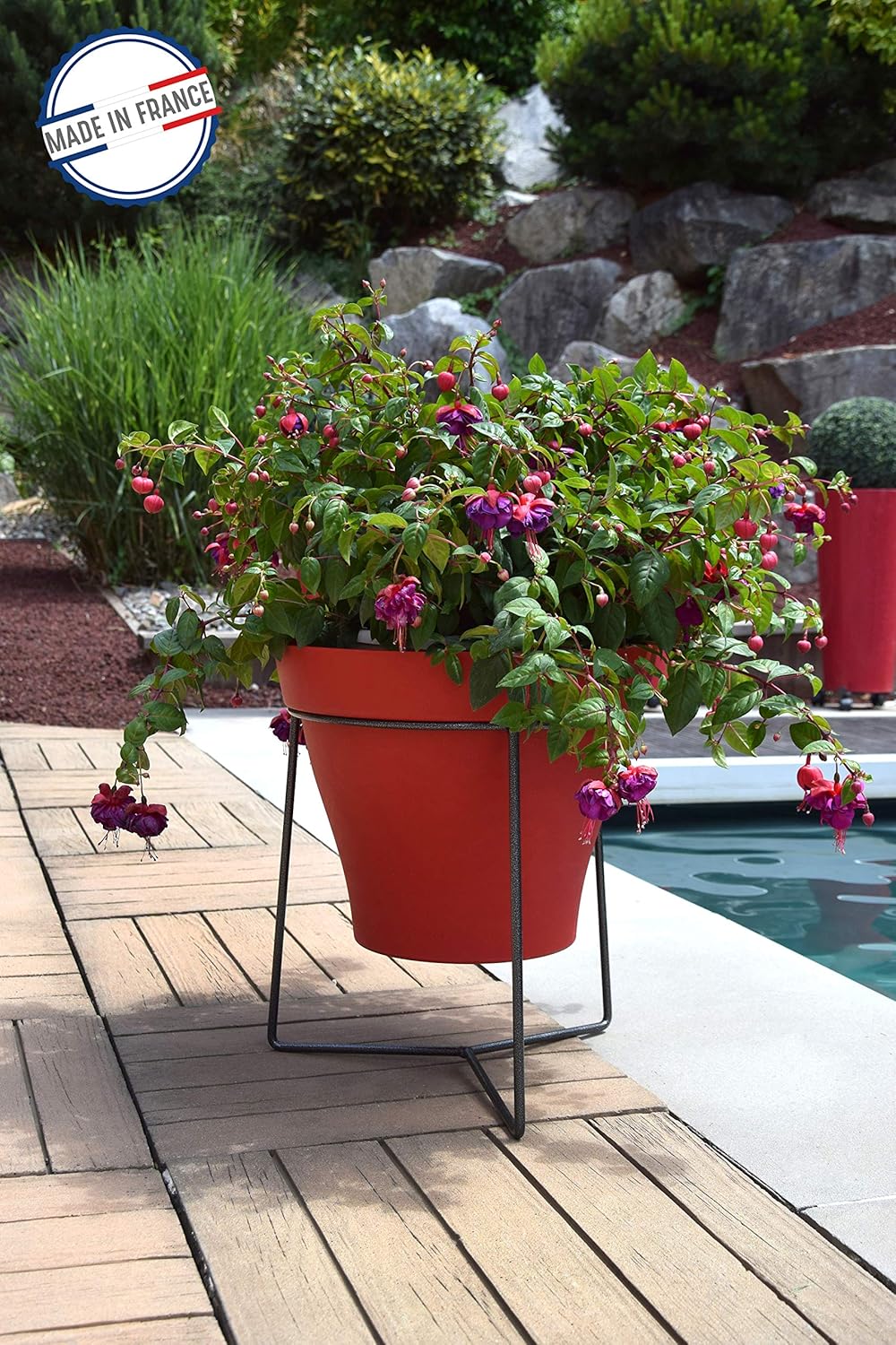 Louis Moulin Tripod Plant Stand for Pot – 38 x 36 cm – Anthracite – Made in France