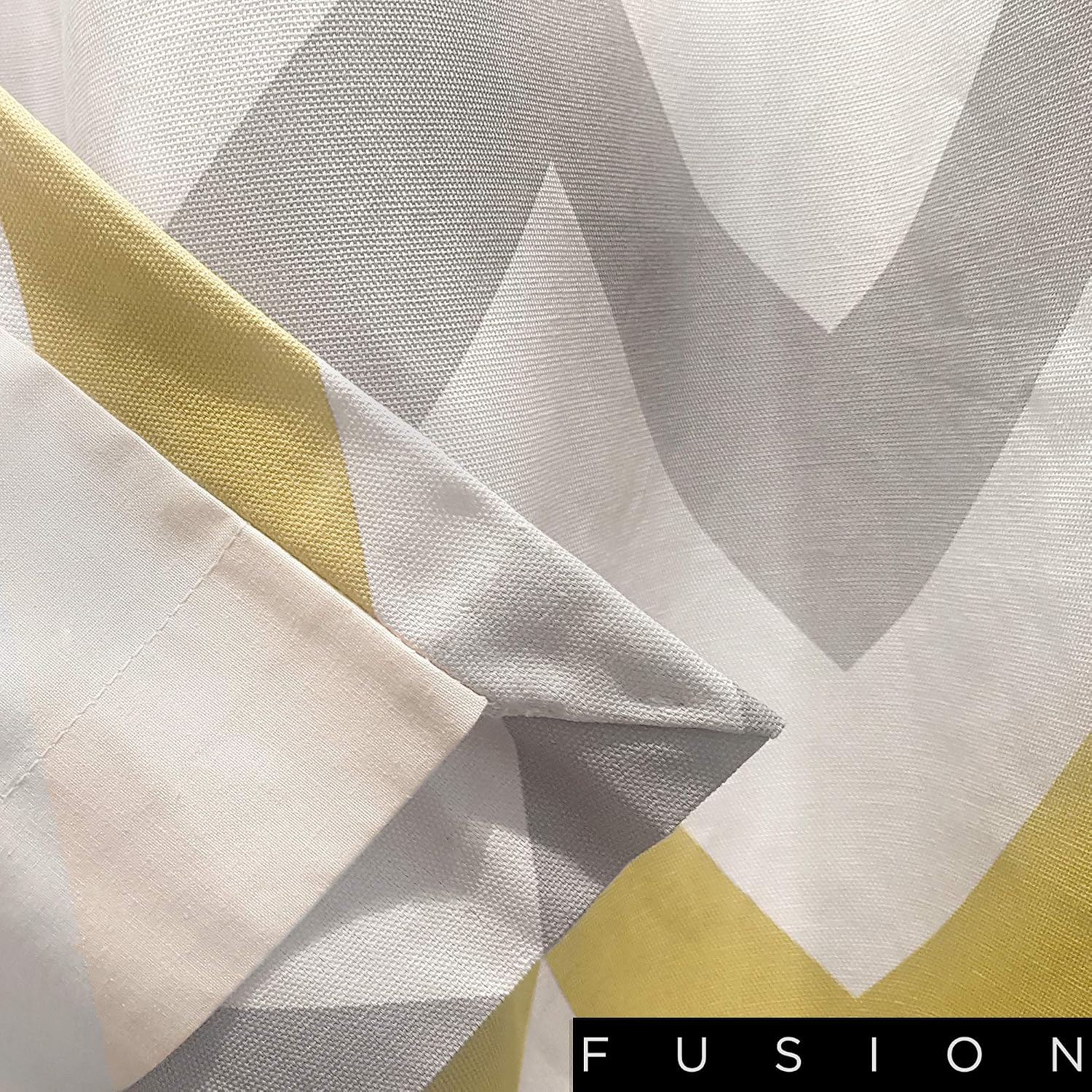 Fusion - Chevron - Curtains, 117 x 183cm, Ochre, W 46.1" x L 72" (2 Panels) - Image 5