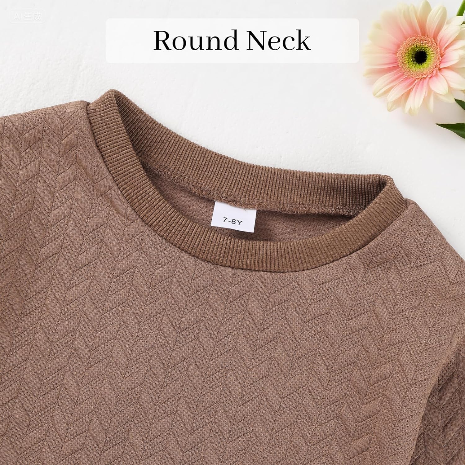 Girls 2 Piece Outfit Kids Long Sleeve Cable Knit Top & Stylish Plaid Pants Set Fall Winter Clothing 6-14 Years - Image 4