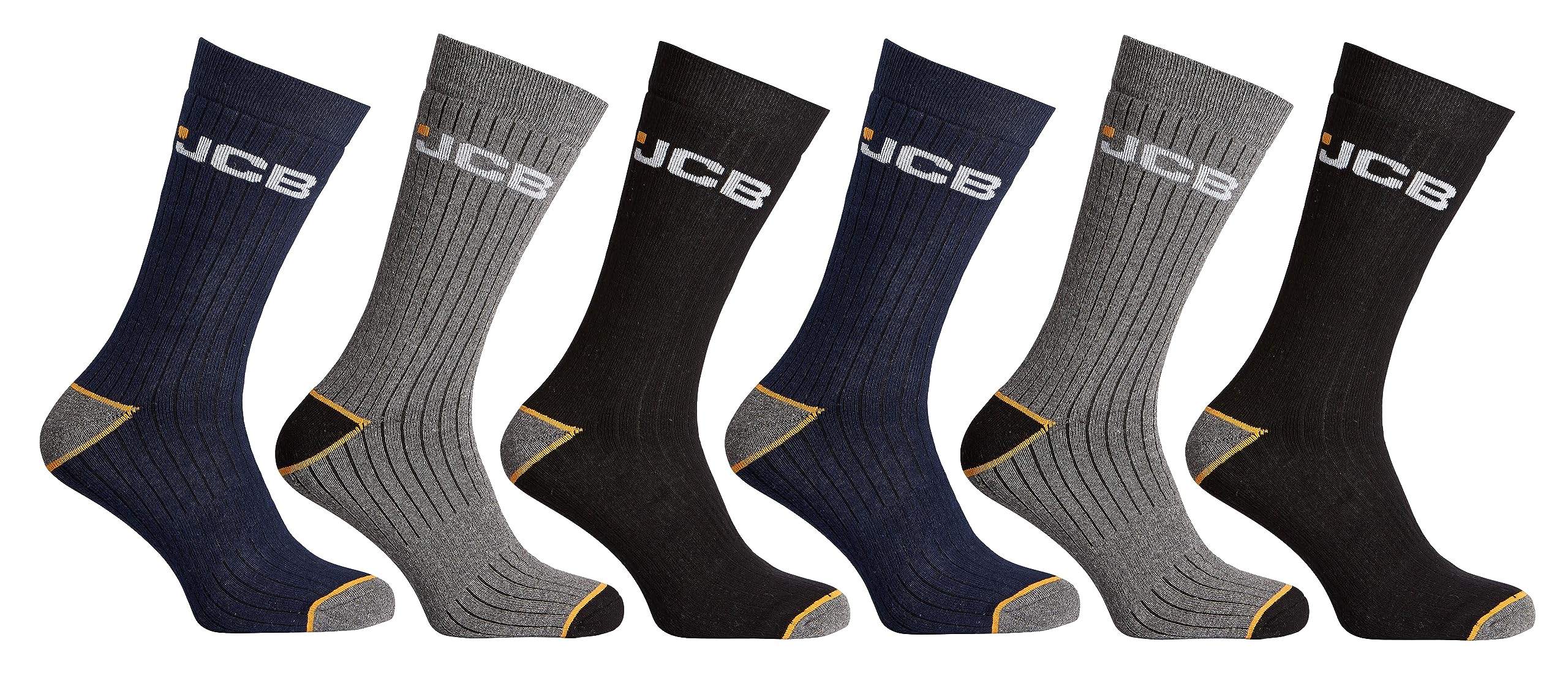 Jcb Men's Navy Mix - 6 Pair Pack Outdoor Activity Socks - 3 Pack - Navy Mix - Uk 9-12