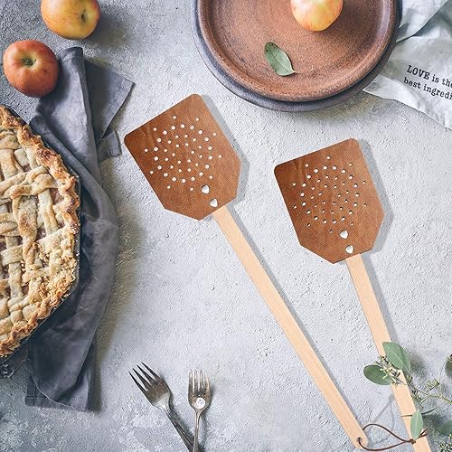 Miniatura 6 de YoungJoy Swat manual rústico de cuero resistente de 19 pulgadas con mango largo de madera (1 paquete, marrón)