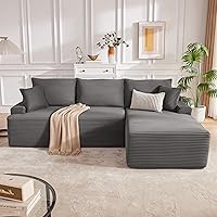 Vista 34 de Sofá Seccional Cloud de 110", Sofá Boneless para Sala de Estar, Sofá Seccional Modular con Asiento Profundo, Cómodo Sofá Esponjoso con Chaise