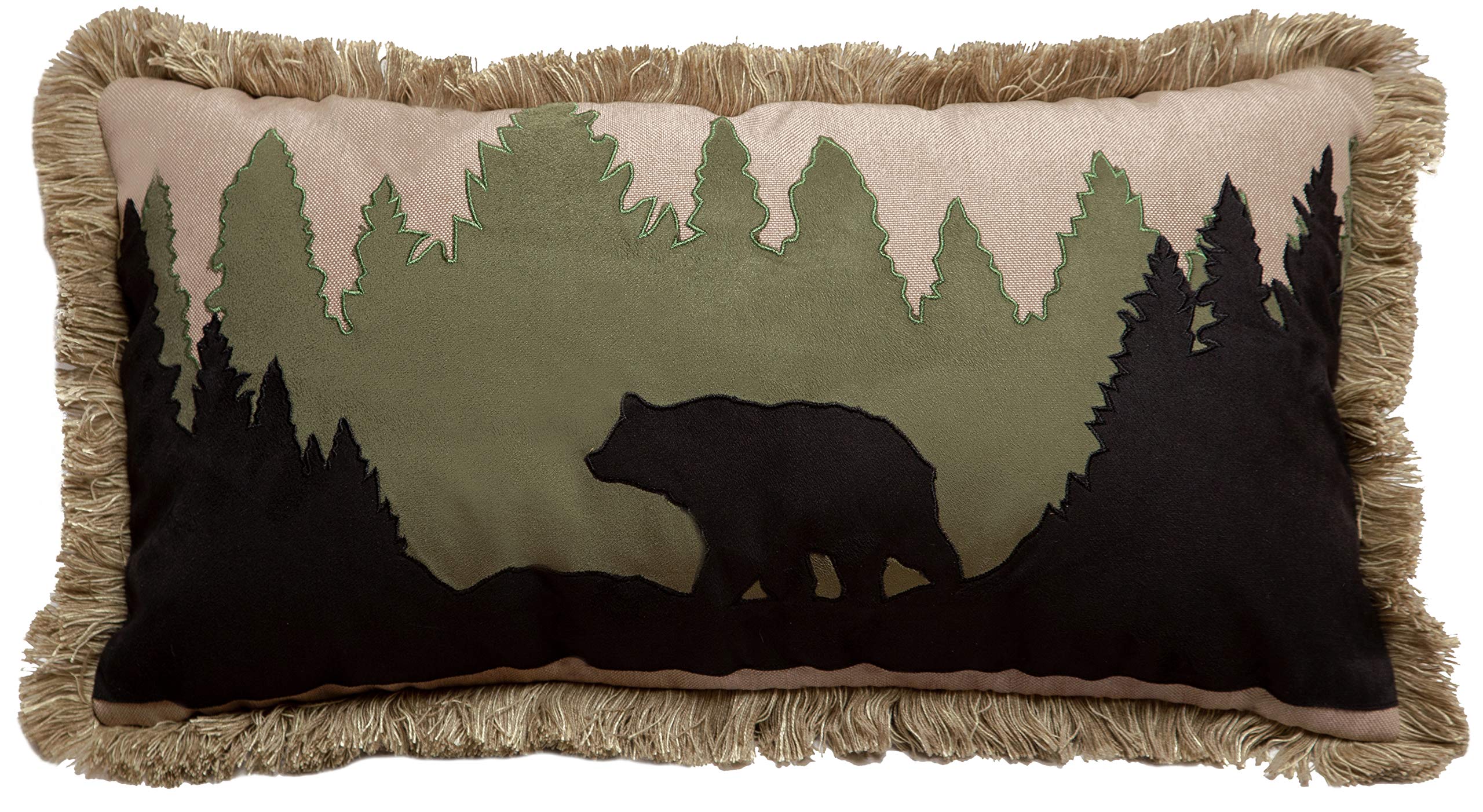 Carstens Bear Scene Throw Pillow, Brown