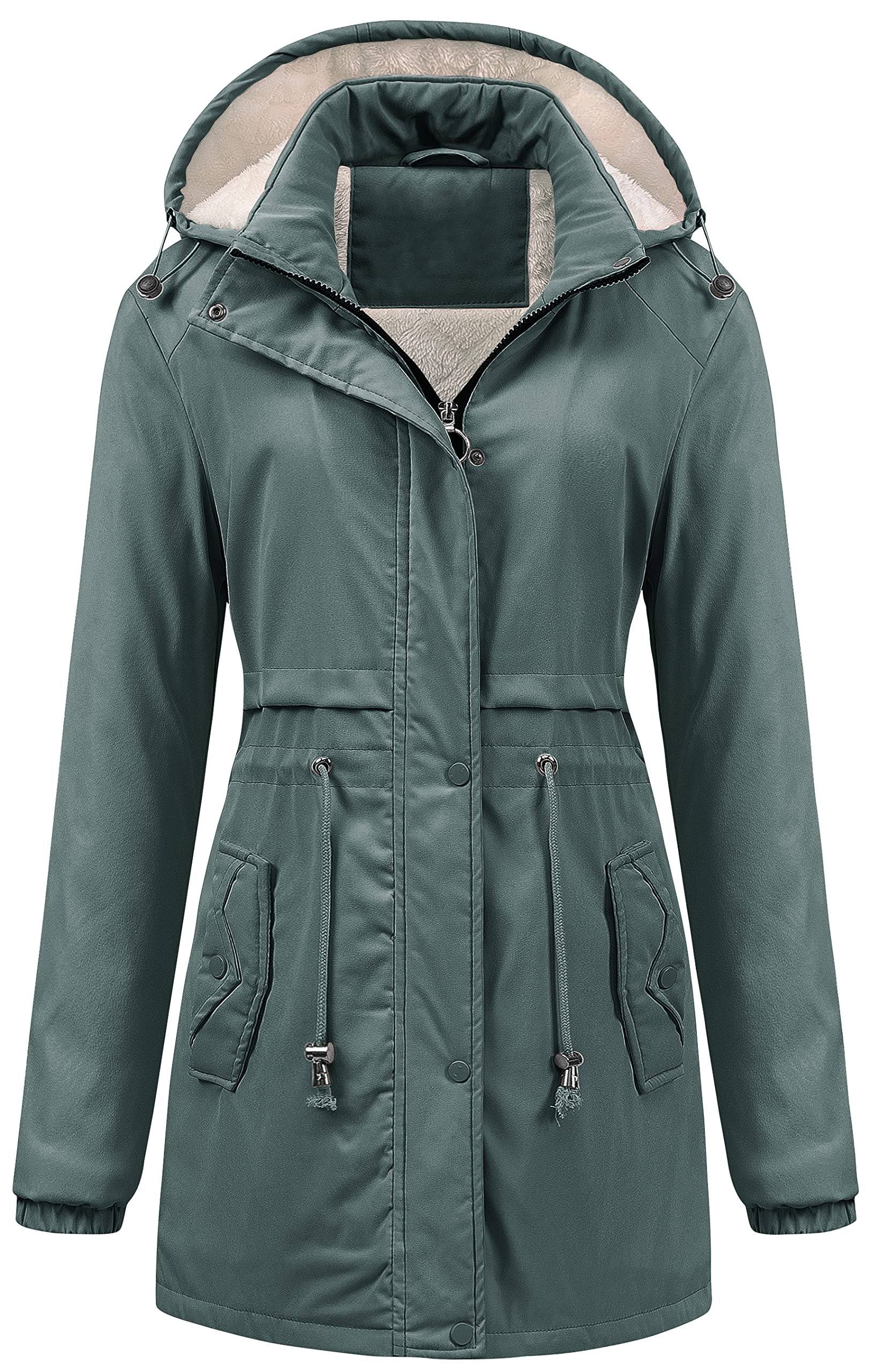 Chrisuno Women's Mid-Length Parka Winter Outerwear Jacket
