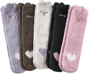 MQELONG Womens Super Soft Fuzzy Cozy Home Sleeping Socks Microfiber Winter Warm Slipper Socks