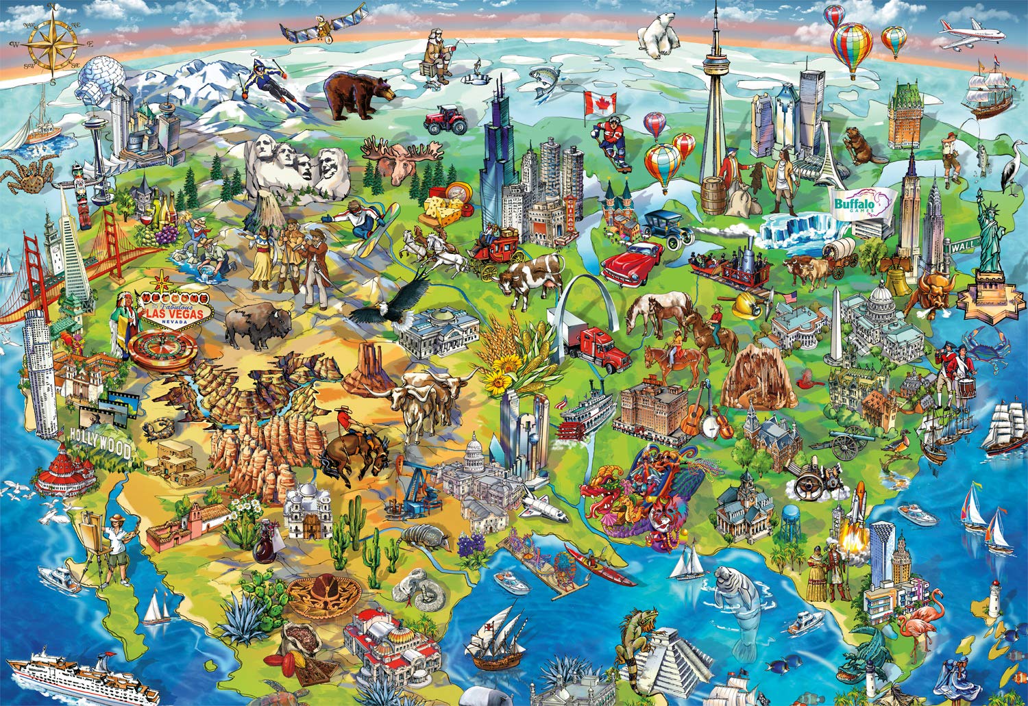 Buffalo GamesNorth America Wonders - 2000 Piece Jigsaw Puzzle, Blue