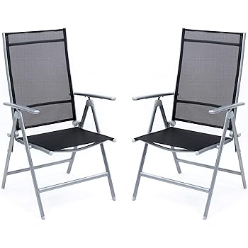 Amazon De Ribelli Set Alu Klappstuhl Campingstuhl Hochlehner Gartenstuhl Klappsessel Aluminium Garten Outdoor 7 Fach Verstellbar Mengen Silber 2er Set
