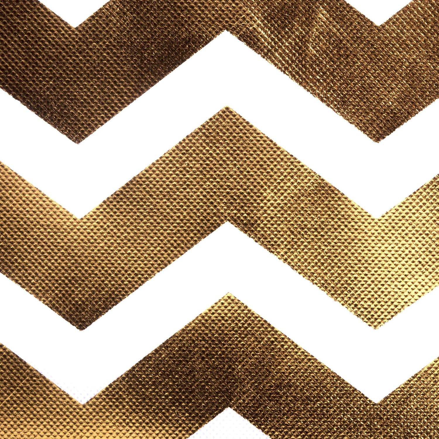 DII Non Woven Polyester Storage Bin, Metallic Chevron, Gold, Small Set of 4