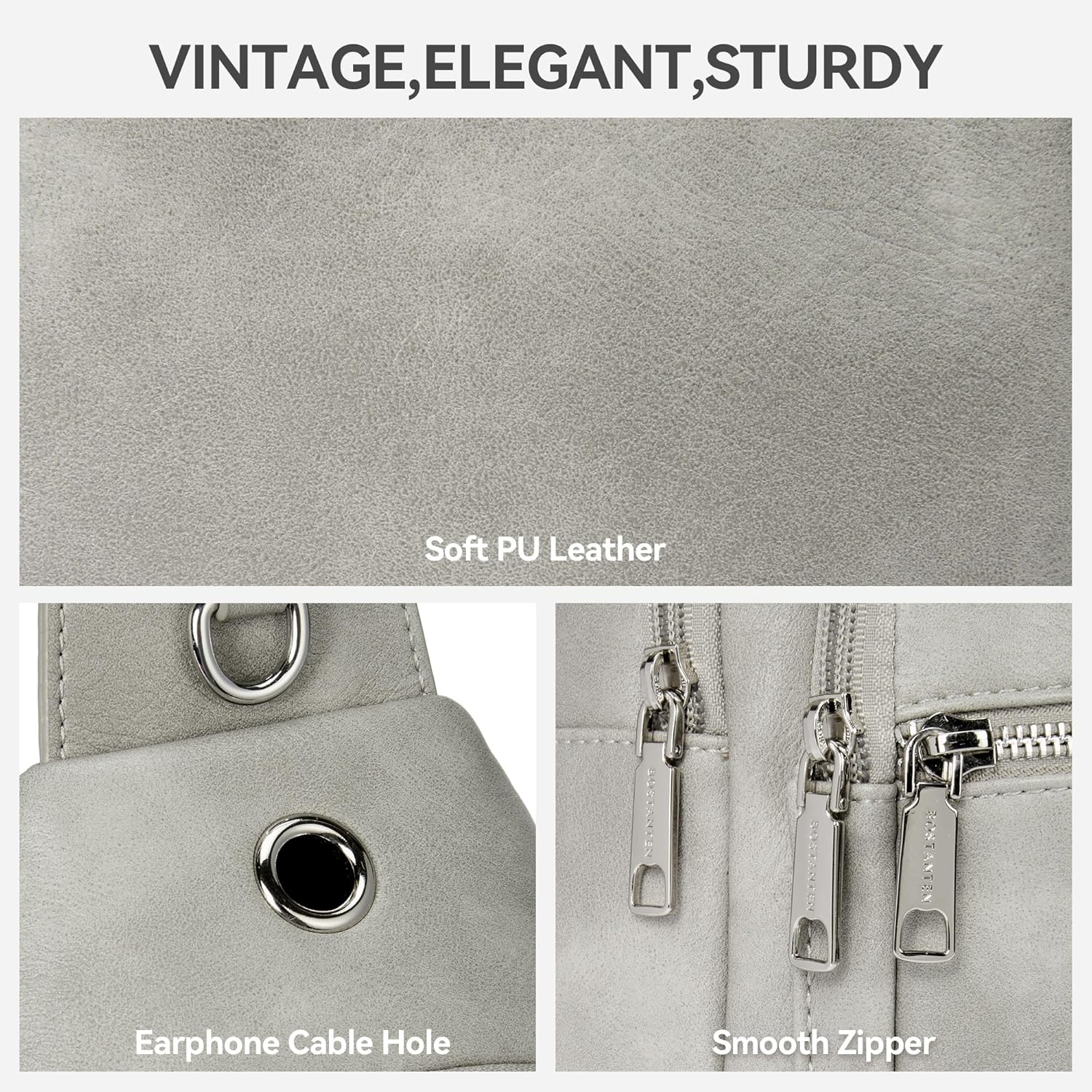 BOSTANTEN 7L Sling Bag For Women CrossBody Bags Large Cross Body Purse Vegan Leather Sling Backpack for Travel Essentials - Image 5