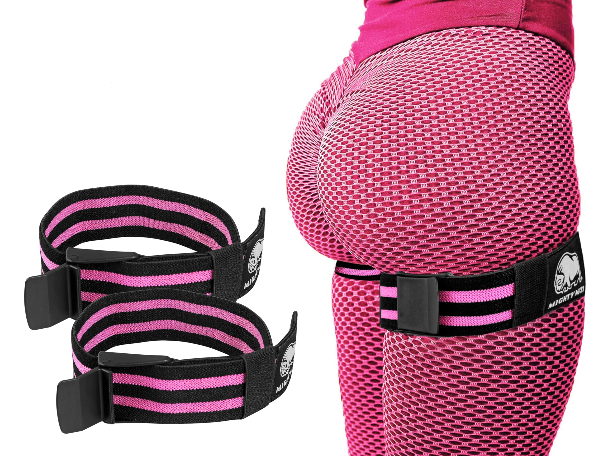 BFR Occlusion Bands for Women - Circulation Restriction Workout Bands for Leg, Buttocks and Hip Building - Fabric Resistance Loop for Squats, Thigh Lifting, Butt Lifting and