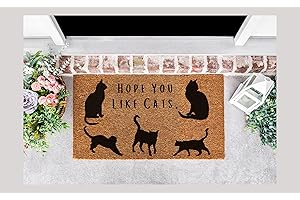 Adorable Black Cat Doormat Welcomes Guests