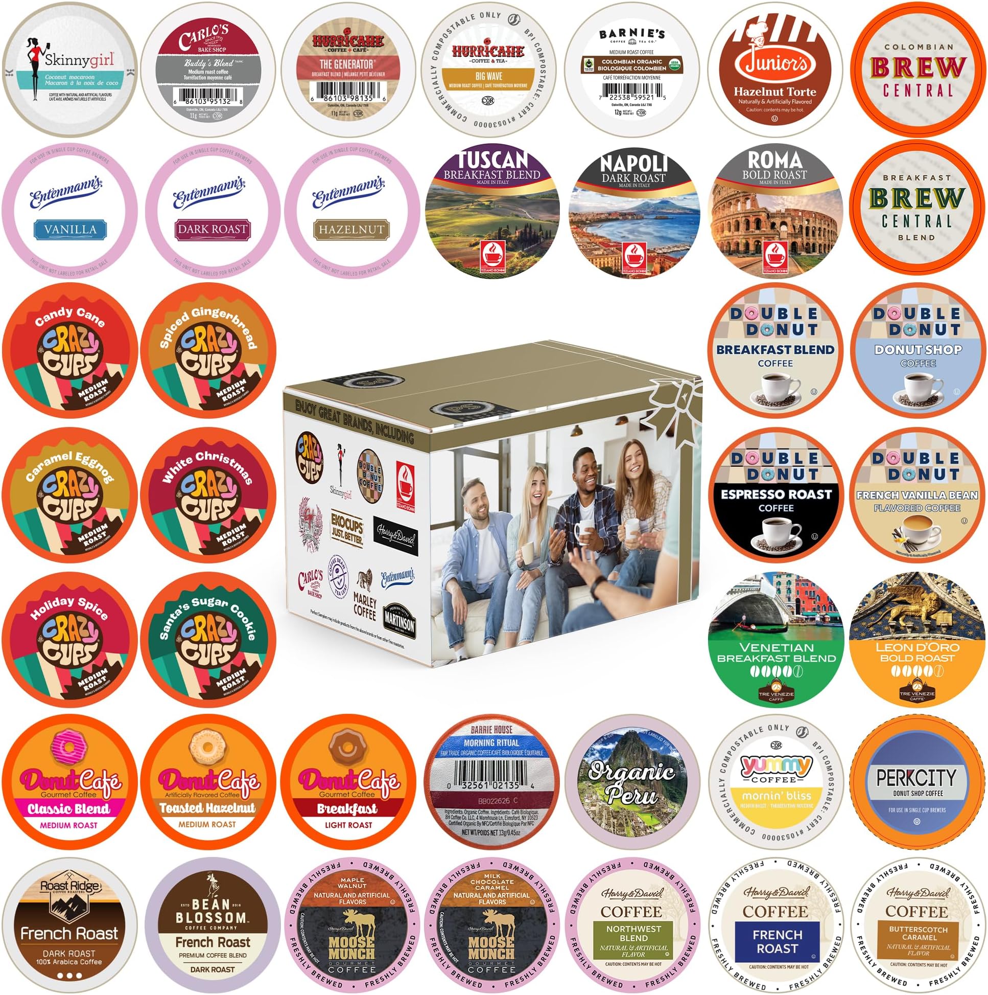 Coffee Pods Variety Pack Sampler, Coffee Lovers Single-Serve Capsules & Pods For Keurig K Cup Machines, Assorted Variety Pack, 40 Count