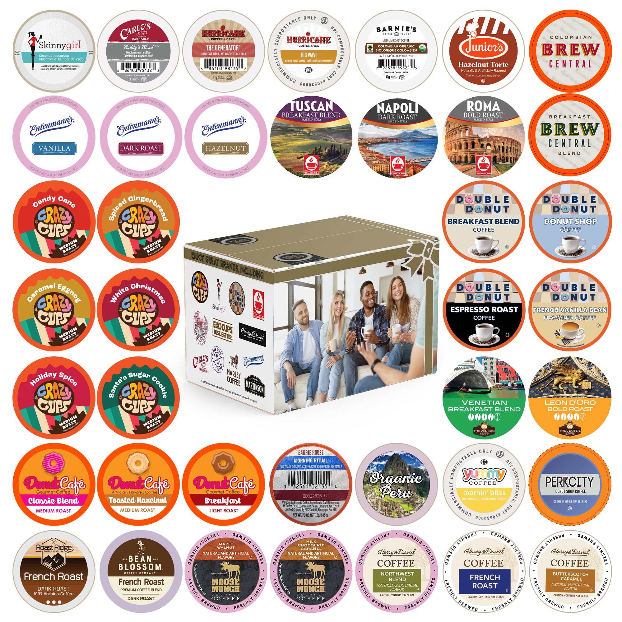 Coffee Pods Variety Pack Sampler, Coffee Lovers Single-Serve Capsules & Pods For Keurig K Cup Machines, Assorted Variety Pack, 40 Count