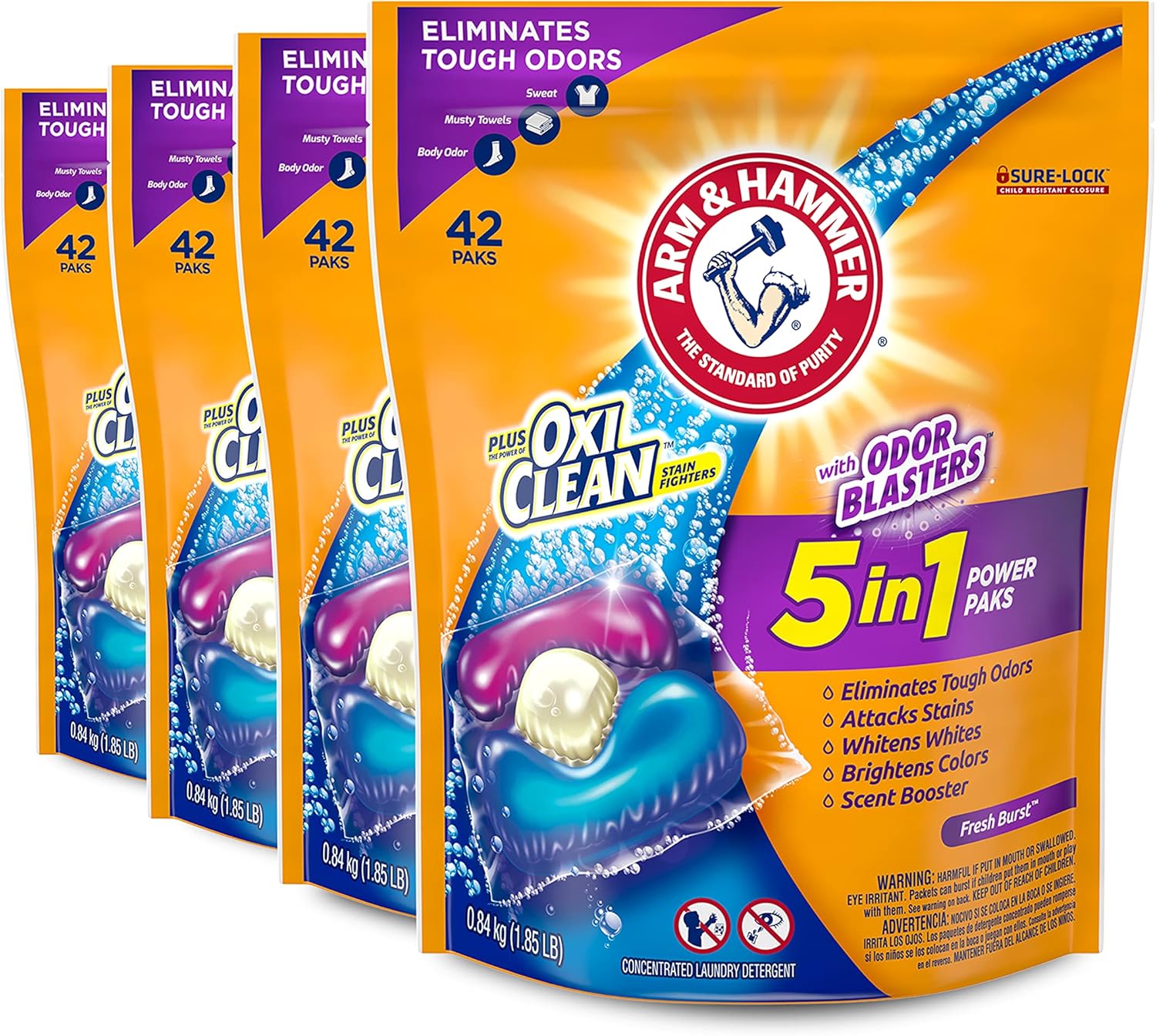Arm & Hammer Plus Odor Blasters 5in1 42ct (4x42ct), 168 Count