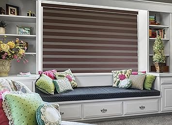 ZEBRA BLINDS Polyester Curtain for Windows (Coffee)