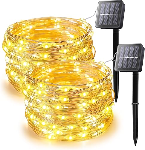 Miniatura 6 de woohaha Luces de Navidad blancas, paquete de 2 50 mini luces transparentes incandescentes para árbol de Navidad con 2 paquetes de 100 luces solares