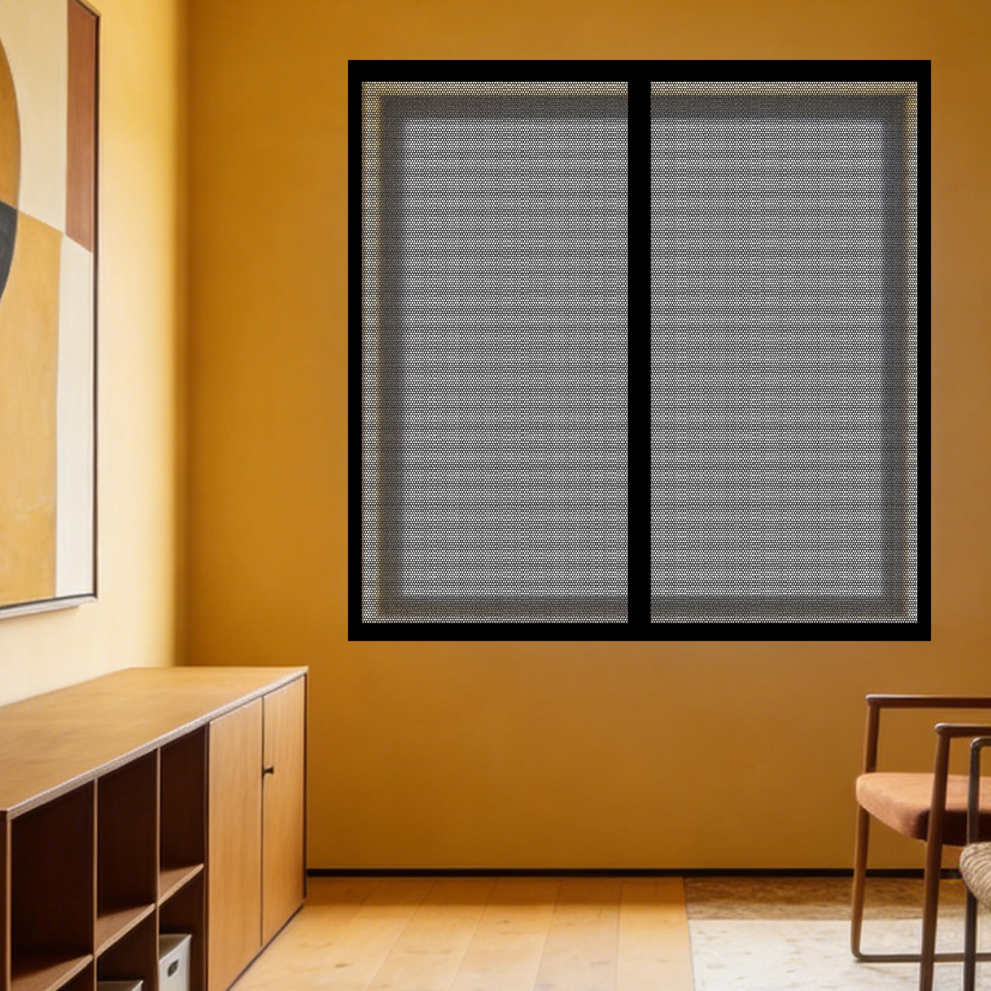 Magnetic Window Fly Screens Windows 160 x 135 cm with Selfadhesive Mosquito Net Window Insect Screen Mesh Easy Installation for Living Room Bedroom Offfice, Black
