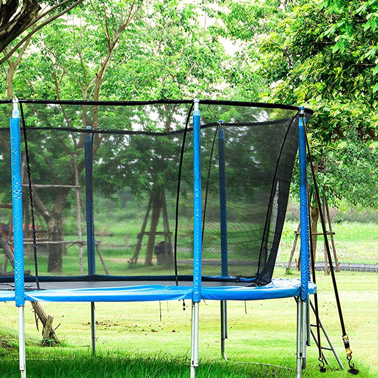 ABCCANOPY Ancoraggio a spirale con laccio per cani, picchetti di ancoraggio per trampolino per altalene di ancoraggio, porta da basket portatile, gazebo, tenda, legami bonus per legare il cane, 4