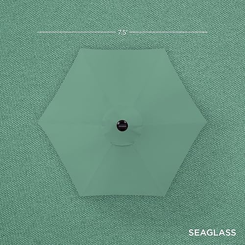 Vista 381 de Best Choice Products - Sombrilla solar de 7.5 pies para exteriores, patio, mesa, mercado, terraza, piscina con inclinación, manivela, luces LED