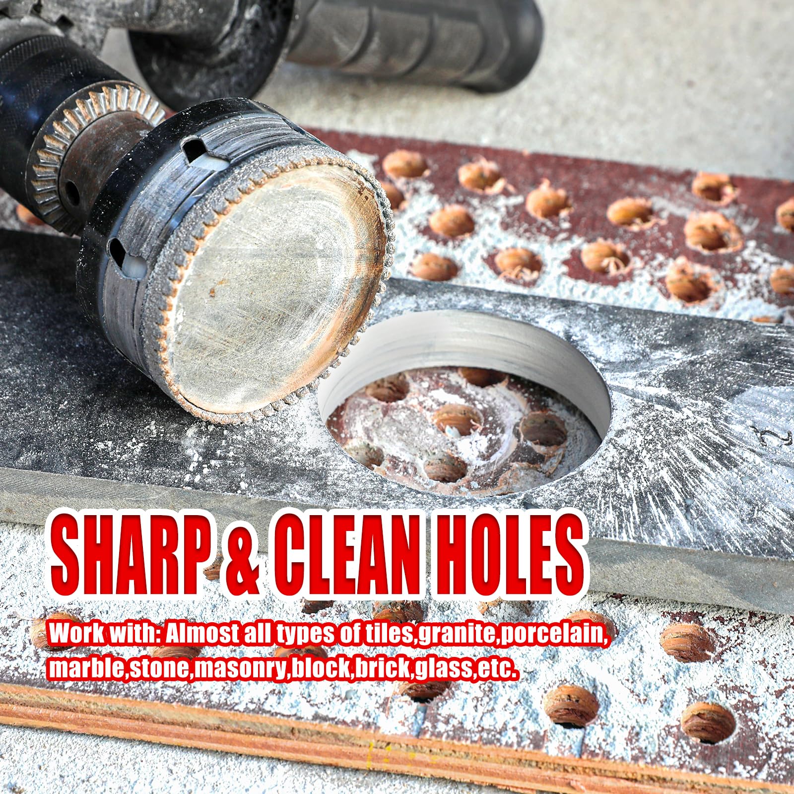 ASNOMY Sega a tazza diamantata da 50 mm con Punta Pilota, punta Fresa diamantata, punta per trapano diamantata per vetro, piastrelle, porcellana, pietra di