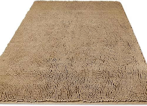 Miniatura 167 de Yeaban Alfombras de baño gris oscuro – Gruesas alfombras de baño de chenilla | Alfombras de baño absorbentes y lavables antideslizantes, alfombras