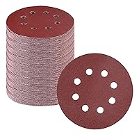 Vista 36 de WORKPRO 50 discos de lija de grano 60 – Papel de lija de 5 pulgadas con 8 agujeros de gancho y bucle para lijadora orbital aleatoria