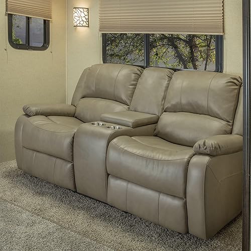Miniatura 165 de RecPro Charles Collection sofá doble de 67 pulgadas con respaldo reclinable para caravana o cámper, mueble, sillón doble